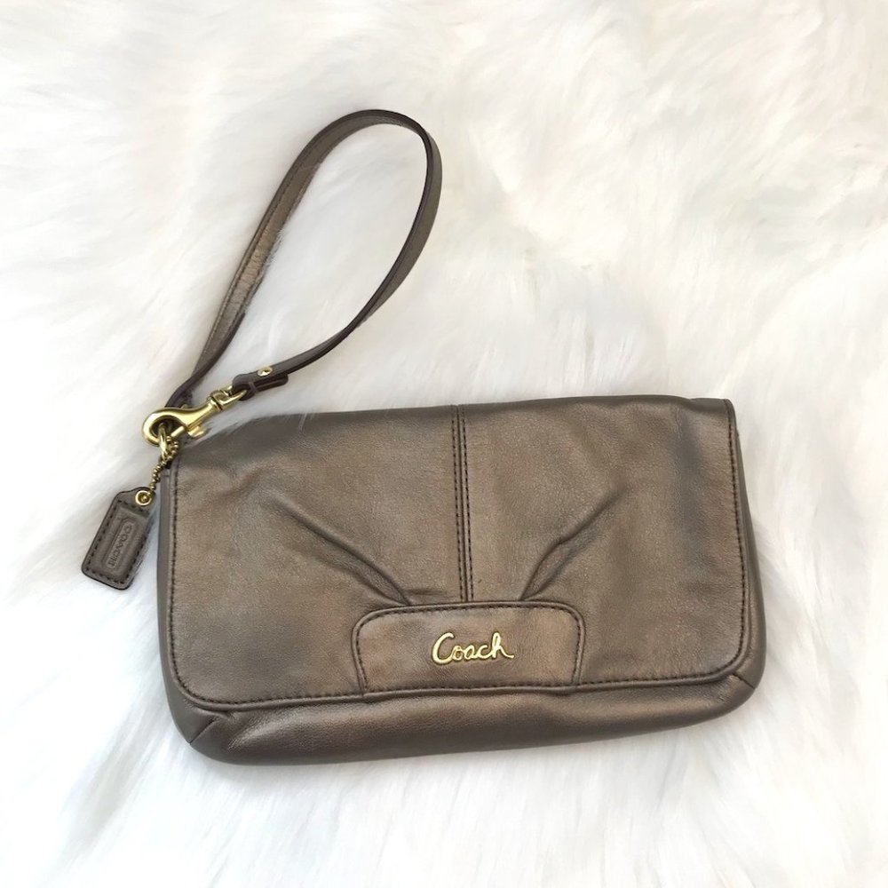 COACH Metallic Wristlet w/ card slots